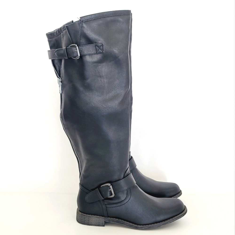 NEW Shoedazzle Women Black Summer Fall Winter Over the knee Boots Size 9 US